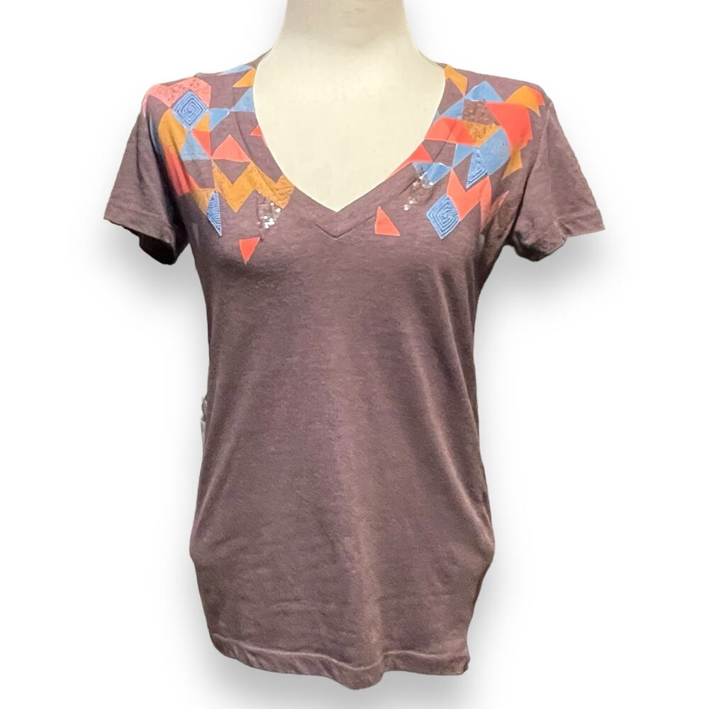 Fossil Sequin Embroidery Top Multicolor Medium